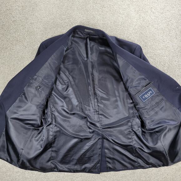 CHAPS Sport Coat Mens 42S Navy Blue Gold Crest Buttons Wool Blend Blazer Jacket - Picture 7 of 14